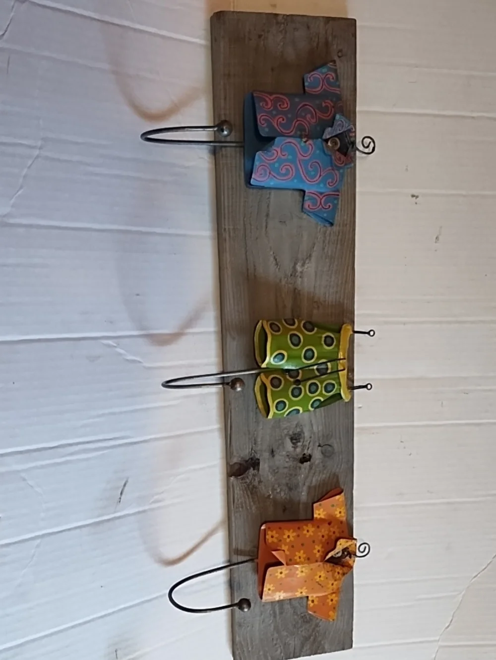 Colorful Metal Wall Hook Coat Rack - Blue, Green, Orange